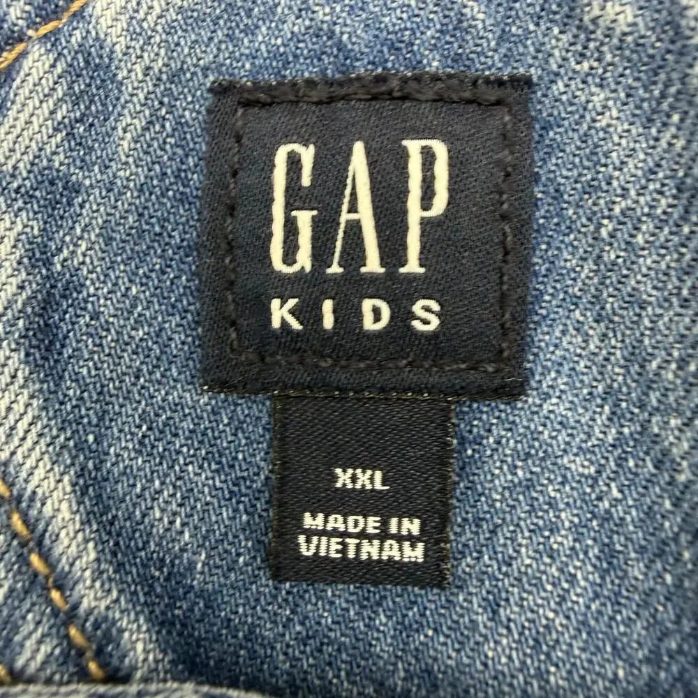 Gap Kids XXL Denim Shortalls Adjustable 30x30 Distressed